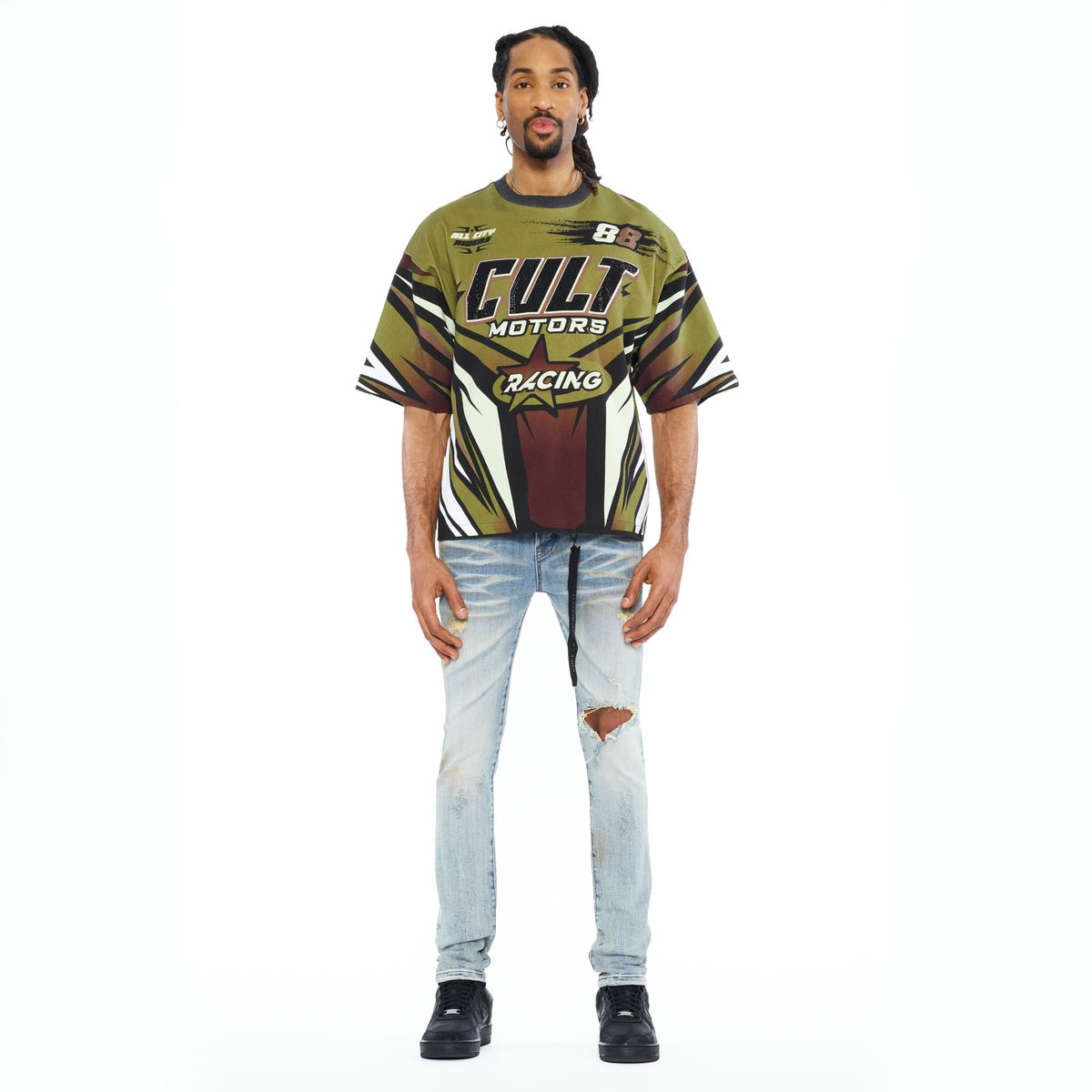 Men's Cult of Individuality Racer T-Shirt Multi 626b7-k47a-mult