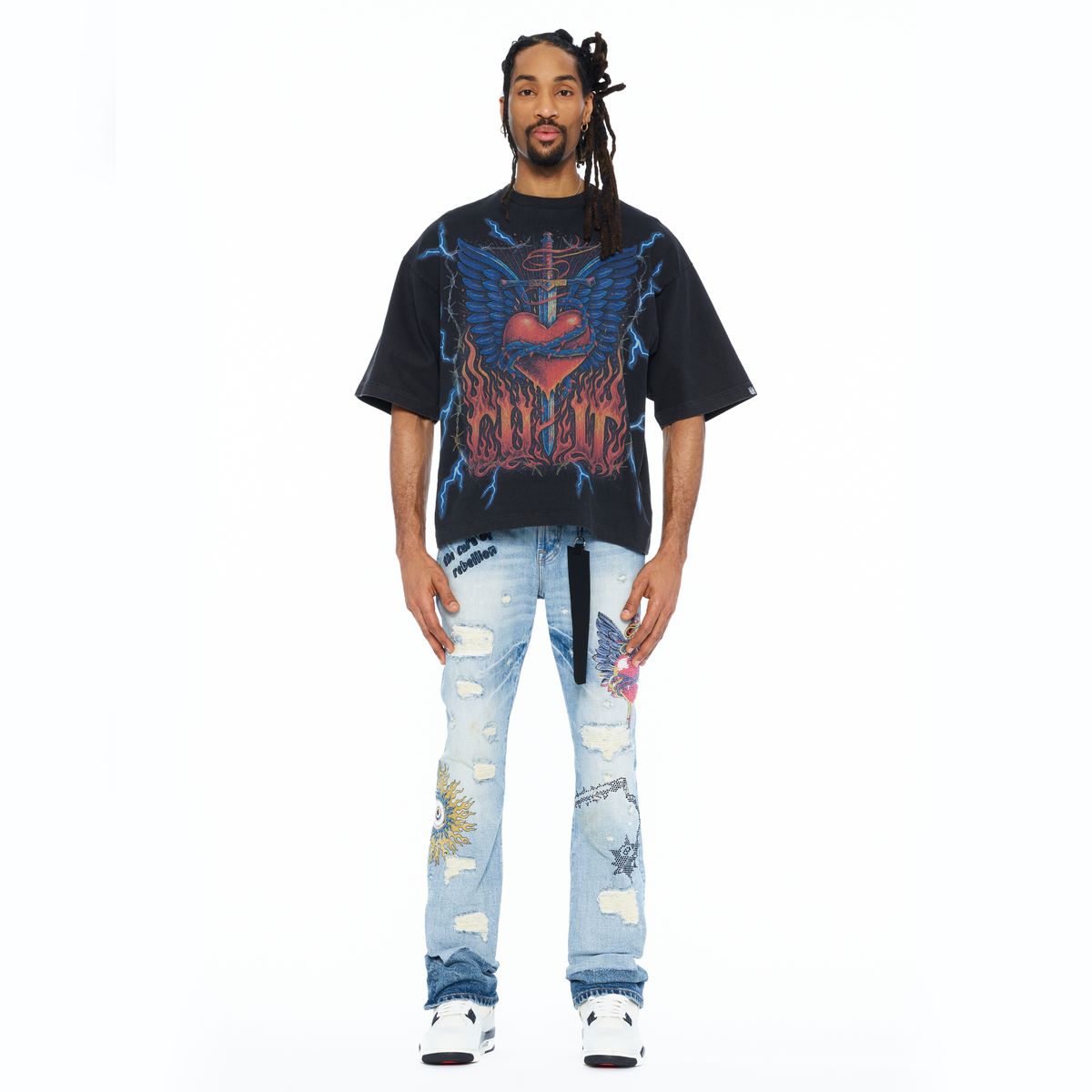 Men's Cult Of Indiviuality Heart T-Shirt Charcoal 626b8-k26a-vich