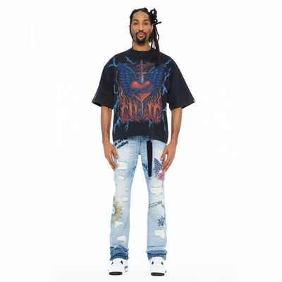 Men's Cult Of Indiviuality Heart T-Shirt Charcoal 626b8-k26a-vich