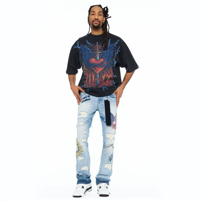 Men's Cult Of Indiviuality Heart T-Shirt Charcoal 626b8-k26a-vich