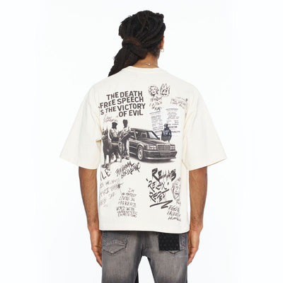 Men's Cult of Individuality Cult Newspaper T-Shirt White 626b8-k29a-wiwh