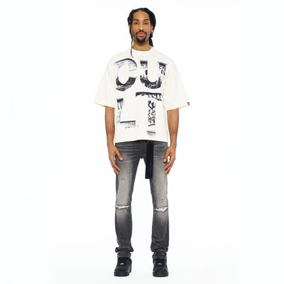 Men's Cult of Individuality Cult Newspaper T-Shirt White 626b8-k29a-wiwh