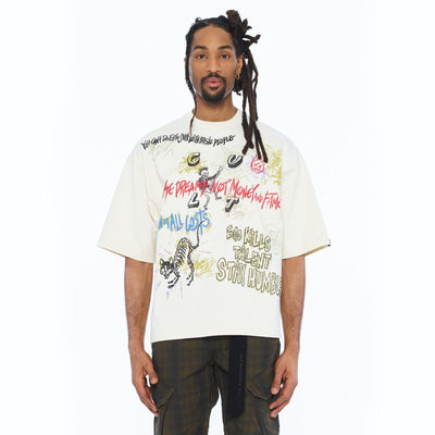 Men's Cult of Individuality Grafitti T-Shirt Winter White 626b8-k34a-wiwh