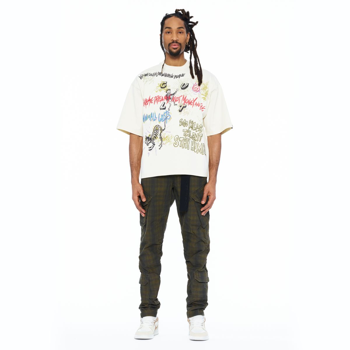 Men's Cult of Individuality Grafitti T-Shirt Winter White 626b8-k34a-wiwh