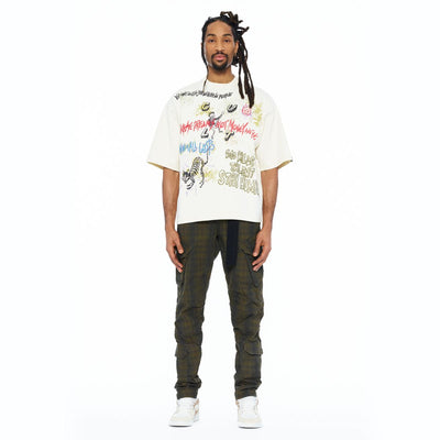 Men's Cult of Individuality Grafitti T-Shirt Winter White 626b8-k34a-wiwh