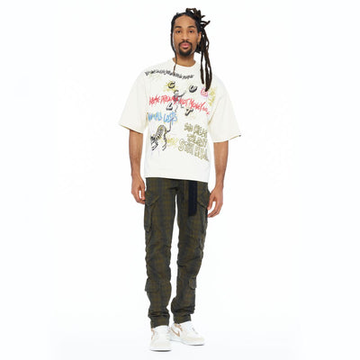 Men's Cult of Individuality Cult Newspaper T-Shirt White 626b8-k29a-wiwh