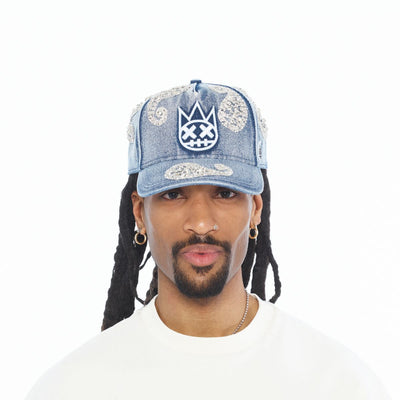 Men's Cult of Individuality Paisley Panel A-Frame Trucker Blue 626bc-cc01a-ltbl