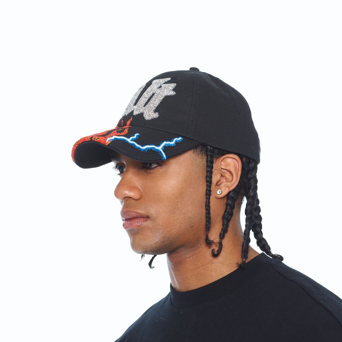 Men's Cult Of Individuality Mesh Back Flame Trucker Hat Black 626bc-ch75b-blk