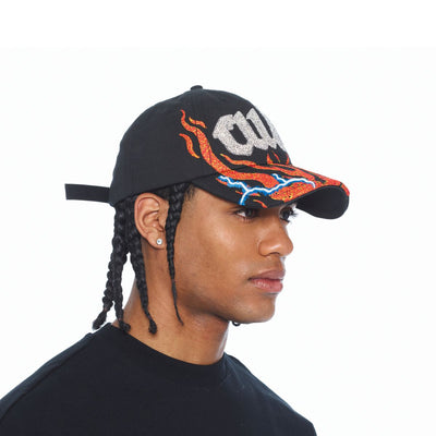 Men's Cult Of Individuality Mesh Back Flame Trucker Hat Black 626bc-ch75b-blk