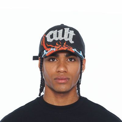 Men's Cult Of Individuality Mesh Back Flame Trucker Hat Black 626bc-ch75b-blk