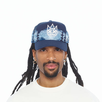Cult of Individuality Mountains Trucker Hat Blue 626BC-CH60A-DANY