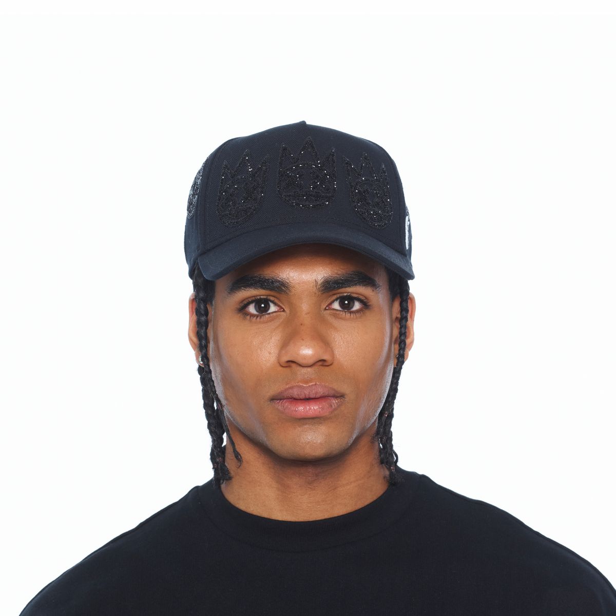 Men's Cult Of Individuality A-Frame Curved Visor Crystal Hat Black 626bc-ch51a-blk