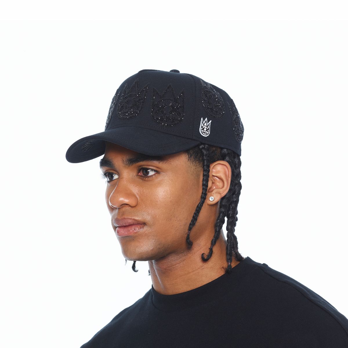 Men's Cult Of Individuality A-Frame Curved Visor Crystal Hat Black 626bc-ch51a-blk