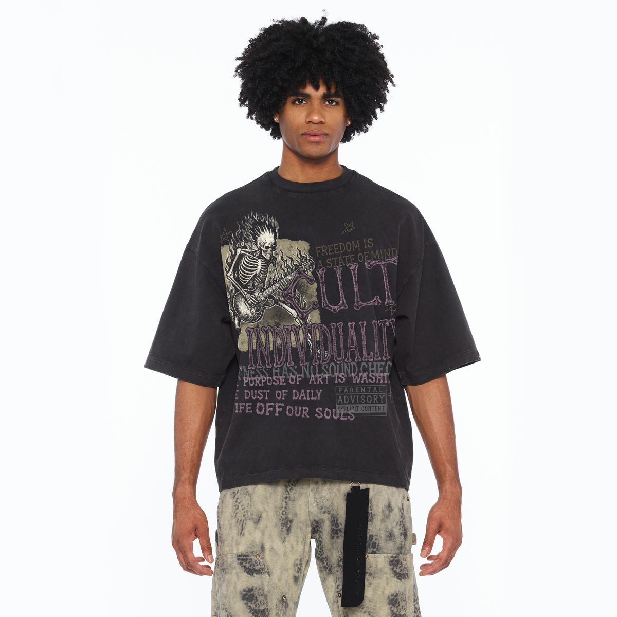 Men's Cult of Individuality Freedom T-Shirt Gray 626b7-k48a-vich
