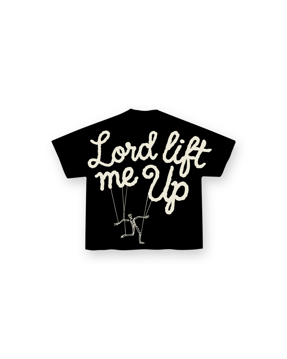 Men's Red Letters Lord Lift Me Up Rope T-Shirt Black lordtee-blk