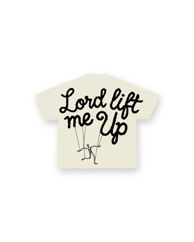Men's Red Letters Lord Lift Me Up Rope T-Shirt Beige lordtee-offwht