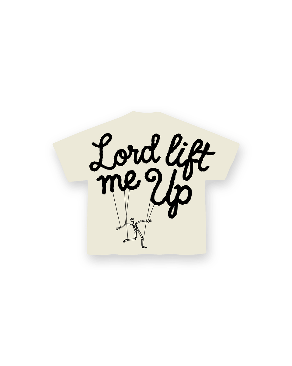 Men's Red Letters Lord Lift Me Up Rope T-Shirt Beige lordtee-offwht