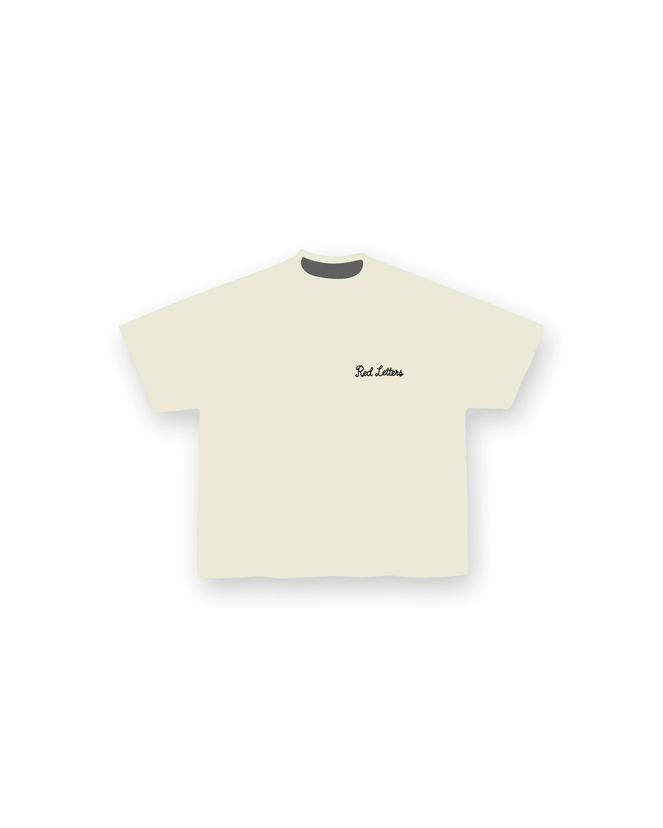 Men's Red Letters Lord Lift Me Up Rope T-Shirt Beige lordtee-offwht