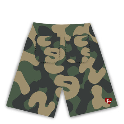 Men's Red Letters Camo Pearls French Terry Sweatshorts Camo cmoprl-camo
