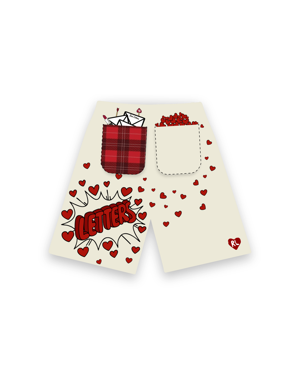 Men's Red Letters Love Letter French Terry Sweatshorts Beige lvltrs-cream