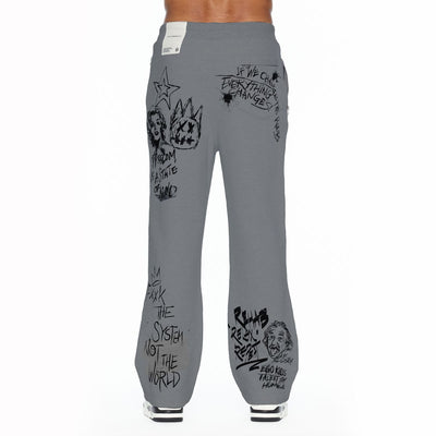 Men's Cult of Individuality Heavyweight 620 Grams French Terry Open Hem Sweatpants Grey 626b8-sp14e-hegy