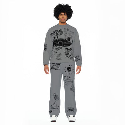 Cult of Individuality Heavyweight  French Terry Crewneck Sweatshirt The Death of Free Speech Grey 626b8-fc19a-hegy