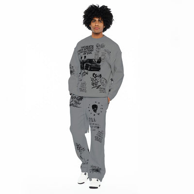 Cult of Individuality Heavyweight  French Terry Crewneck Sweatshirt The Death of Free Speech Grey 626b8-fc19a-hegy