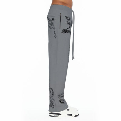 Men's Cult of Individuality Heavyweight 620 Grams French Terry Open Hem Sweatpants Grey 626b8-sp14e-hegy