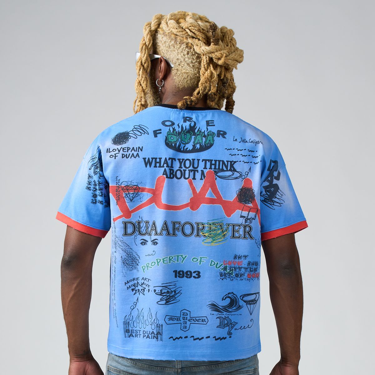 Men's Duaa Thoughts T-Shirt Blue Thoughts-blue