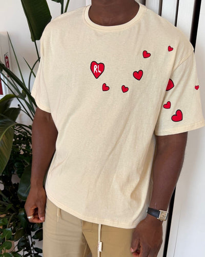 Men's Red Letters Love Letters T-Shirt Beige lvltrstee-cream