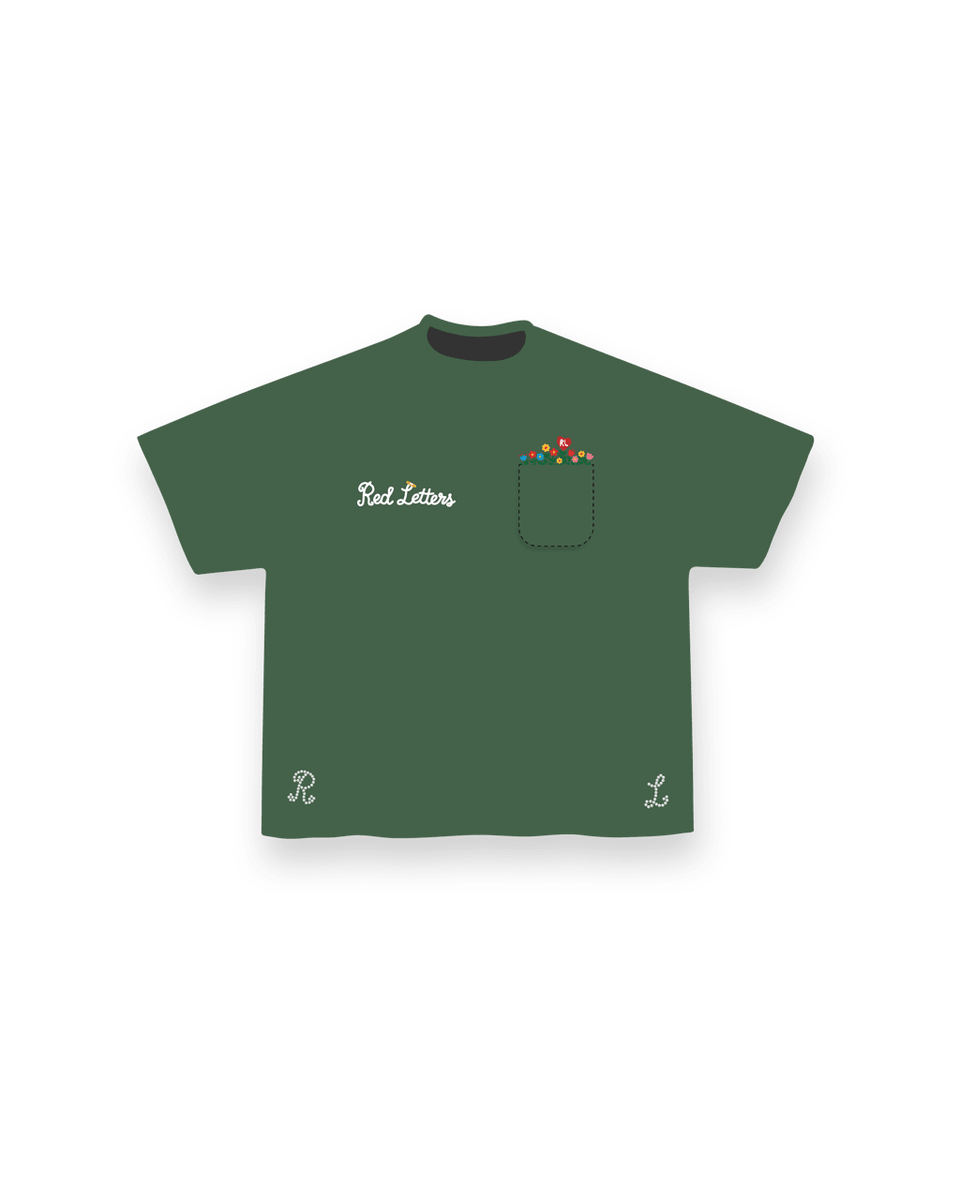 Men's Red Letters At The Garden T-Shirt Green gardentee-green