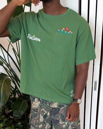 Men's Red Letters At The Garden T-Shirt Green gardentee-green
