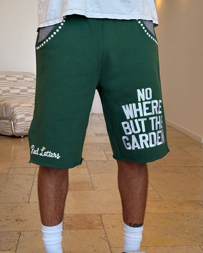 Men's Red Letters At The Garden French Terry Sweat Shorts Green grdn-green