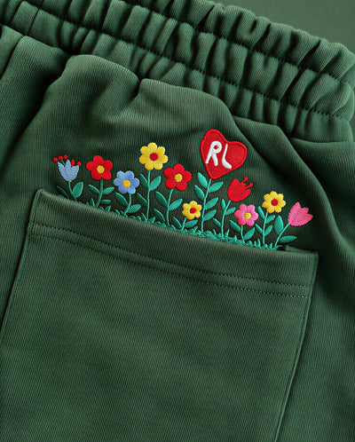 Men's Red Letters At The Garden French Terry Sweat Shorts Green grdn-green
