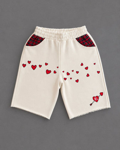 Men's Red Letters Love Letter French Terry Sweatshorts Beige lvltrs-cream