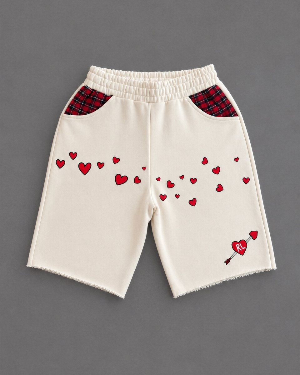 Men's Red Letters Love Letter French Terry Sweatshorts Beige lvltrs-cream