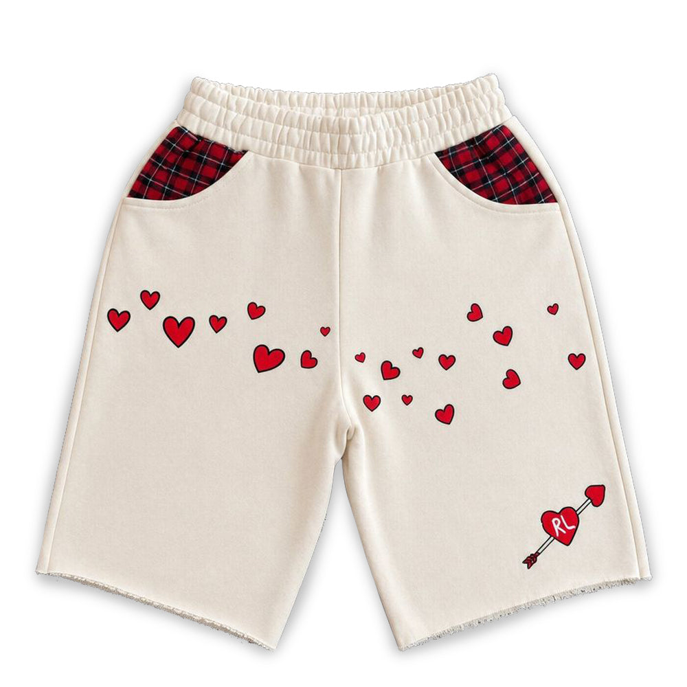 Men's Red Letters Love Letter French Terry Sweatshorts Beige lvltrs-cream