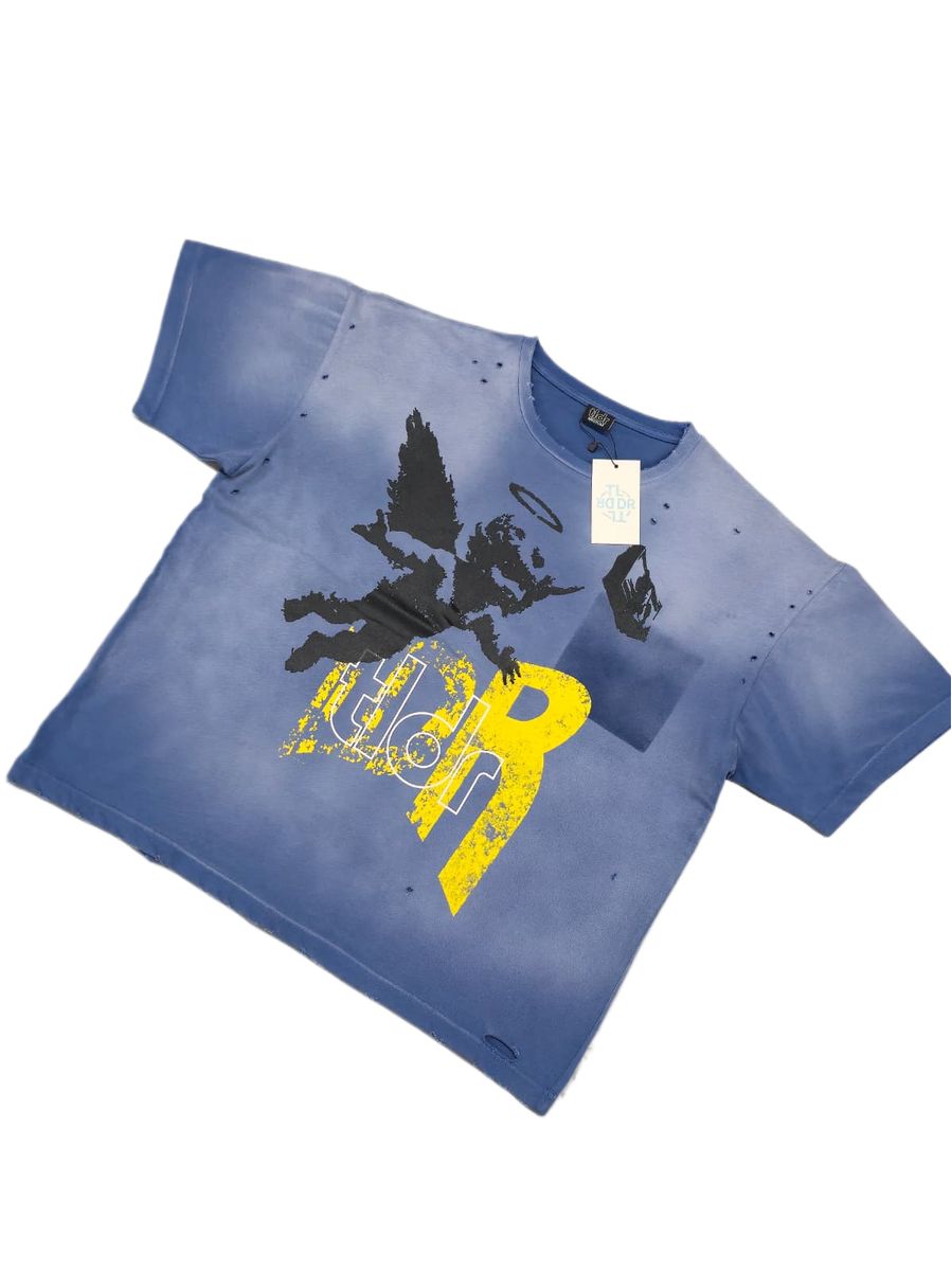 TLDR Potassium Sun Washed Distressed T-Shirt Blue TL6702-BLUE