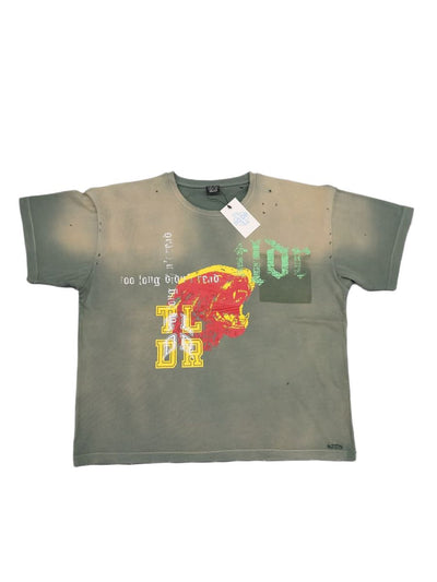 TLDR Potassium Sun Washed Distressed T-Shirt Olive tl6703-oliv
