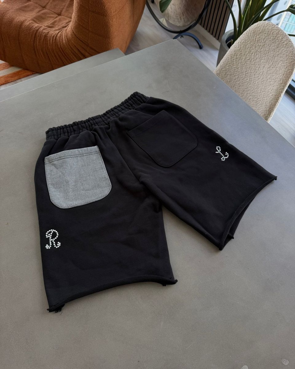 Men's Red Letters Trust God French Terry Sweat Shorts Black trstgdsht-blk
