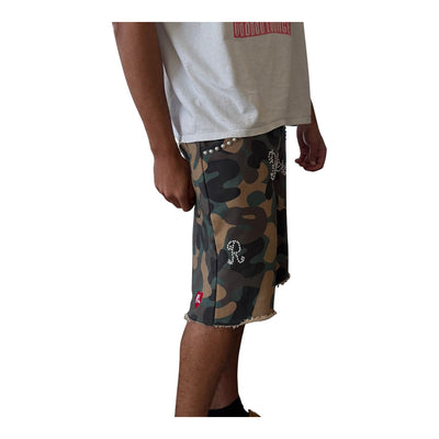 Men's Red Letters Camo Pearls French Terry Sweatshorts Camo cmoprl-camo