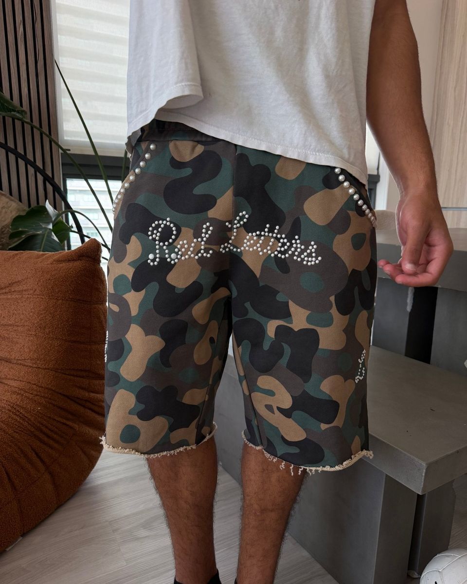 Men's Red Letters Camo Pearls French Terry Sweatshorts Camo cmoprl-camo