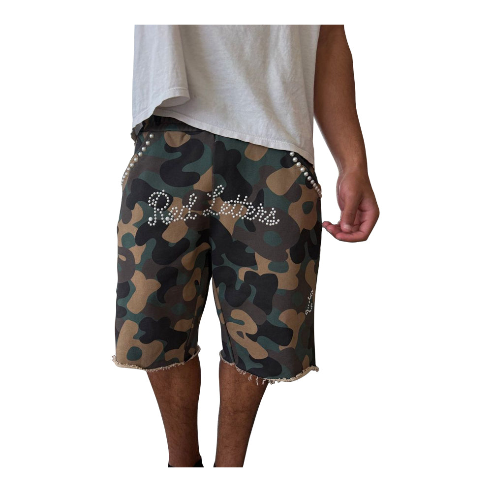 Men's Red Letters Camo Pearls French Terry Sweatshorts Camo cmoprl-camo