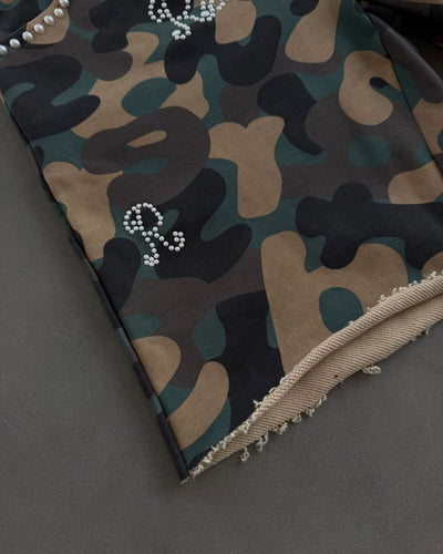 Men's Red Letters Camo Pearls French Terry Sweatshorts Camo cmoprl-camo
