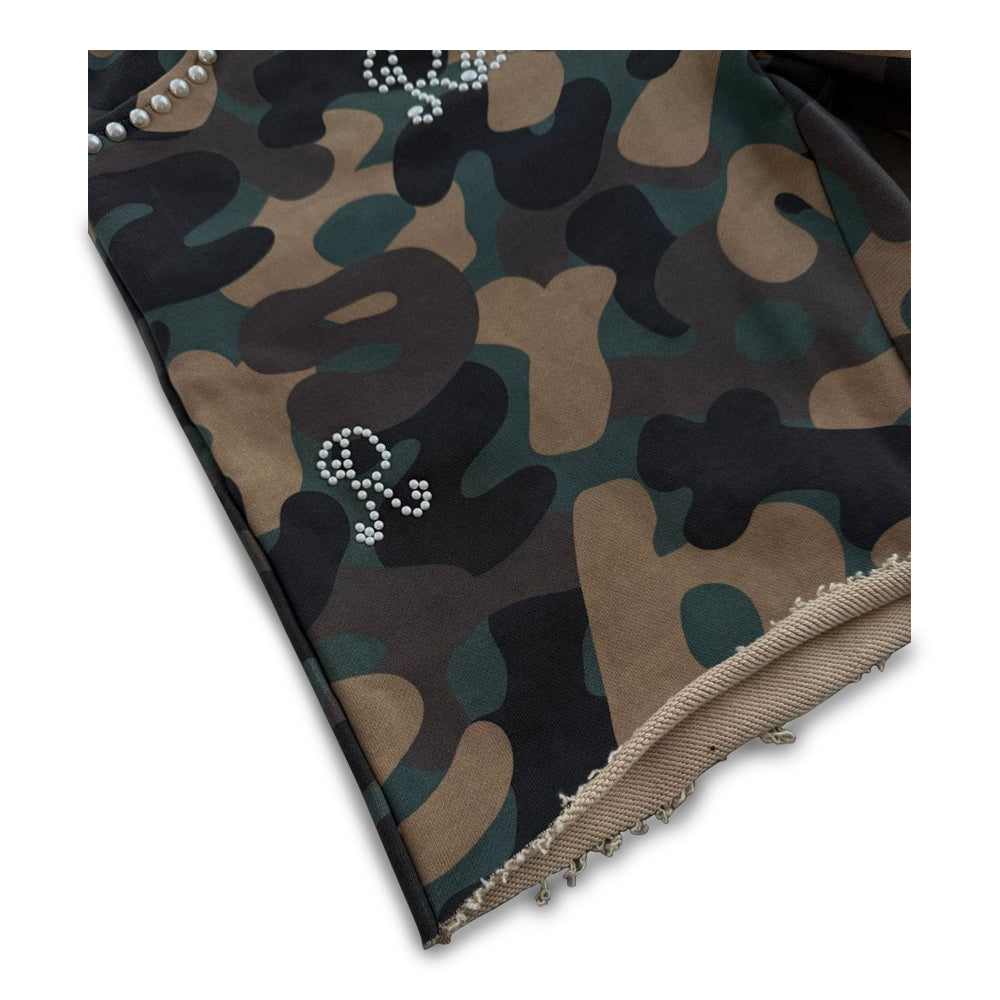Men's Red Letters Camo Pearls French Terry Sweatshorts Camo cmoprl-camo