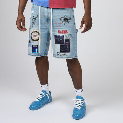Men's Duaa Teleport Jean Shorts Blue teleportsht-blue-1