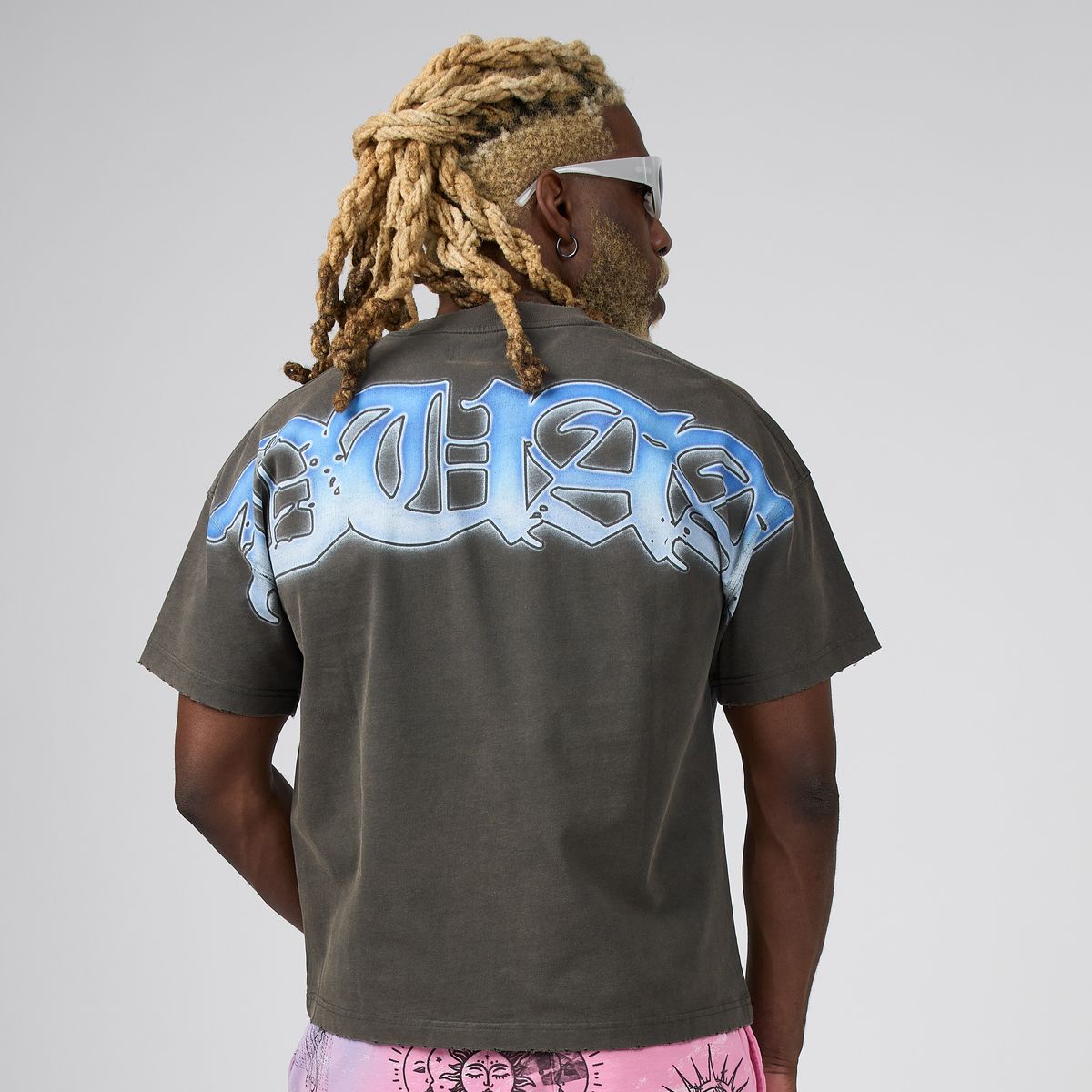 Men's Duaa Warrior T-Shirt Gray warriortee-blue