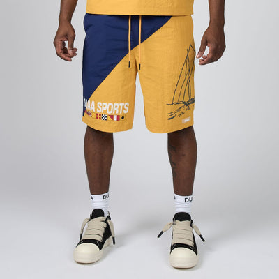 Men's Duaa Sail Shorts Blue/Yellow sailsht-yell