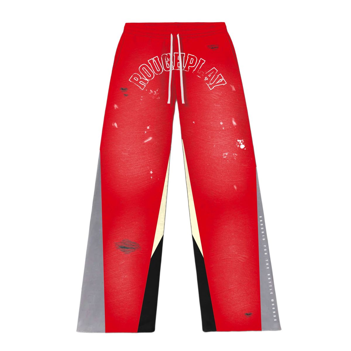 Men's Rough Play Flared Sweatpants Red/Grey trackpants-red