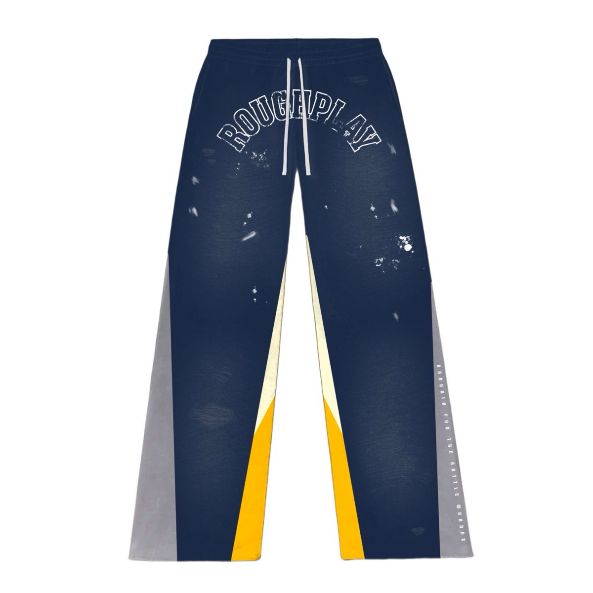 Men's Rough Play Flared Sweatpants Blue/Grey/Yellow trackpants-navy